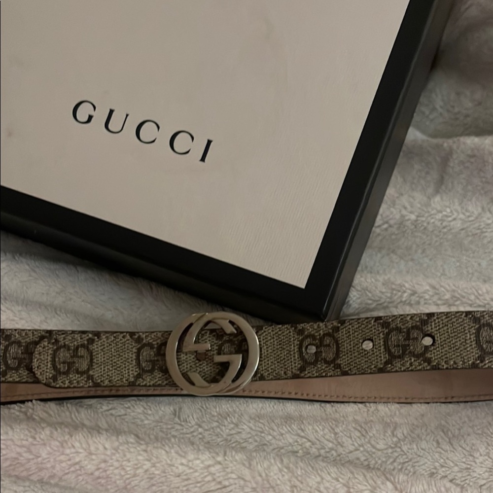 Gucci Brown GG Supreme Canvas Belt